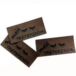 Koženkový štítek gravír - "treperenda " - varianty - "treperenda " - světlý vyrobeno v EU