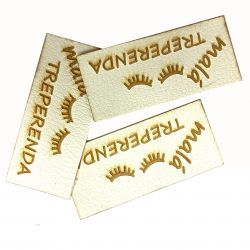 Koženkový štítek gravír - "treperenda " - varianty vyrobeno v EU