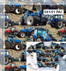 Teplákovina traktory na poli - 250 gsm 