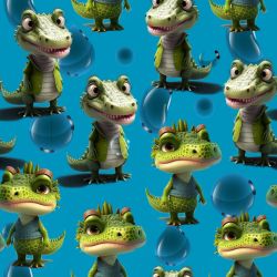 Krokodýlkové na modré-materiálové varianty