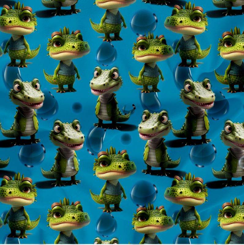 Krokodýlkové na modré-materiálové varianty mavaga design