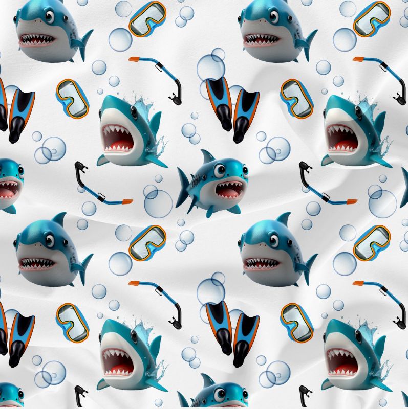 Žraločkové na bílé-materiálové varianty mavaga design