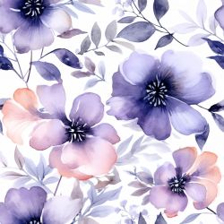 Akvarelové fialkové květy  -materiálové varianty   
