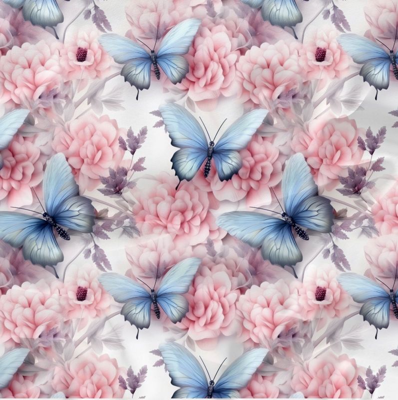 Akvarelové květy a motýlkové -materiálové varianty mavaga design