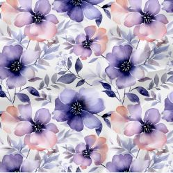 Akvarelové fialkové květy -materiálové varianty mavaga design