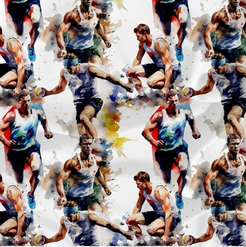 Atletika kluk akvarel -materiálové varianty mavaga design