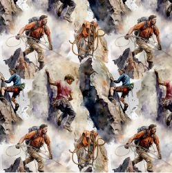 Horolezec muž akvarel -materiálové varianty mavaga design