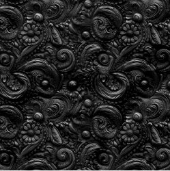 Barokní 3D hliněné květy černá-materiálové varianty mavaga design