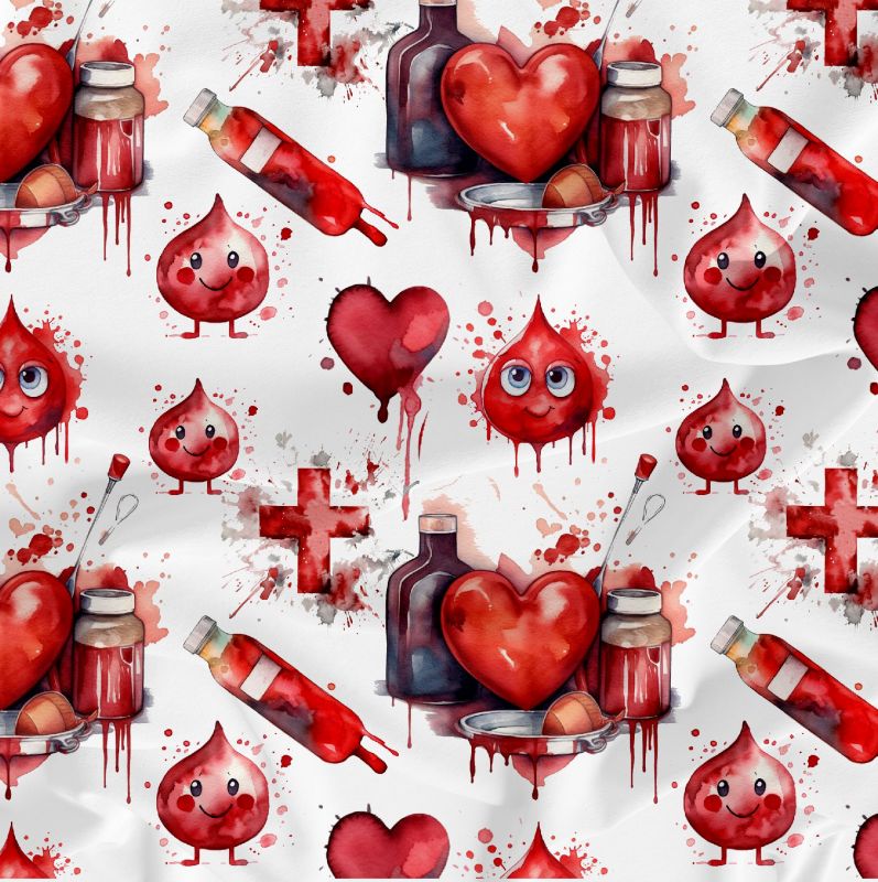 Kapky krve akvarel-materiálové varianty mavaga design