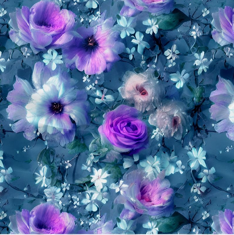 Akvarelové květy na tmavé -materiálové varianty mavaga design