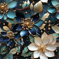 Lotosové květy modré-materiálové varianty   
