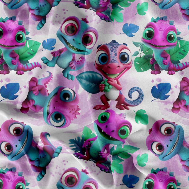 Bláznivý chameleoni holčičí -materiálové varianty mavaga design