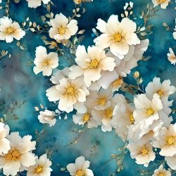 Třešňové květy modré -materiálové varianty 