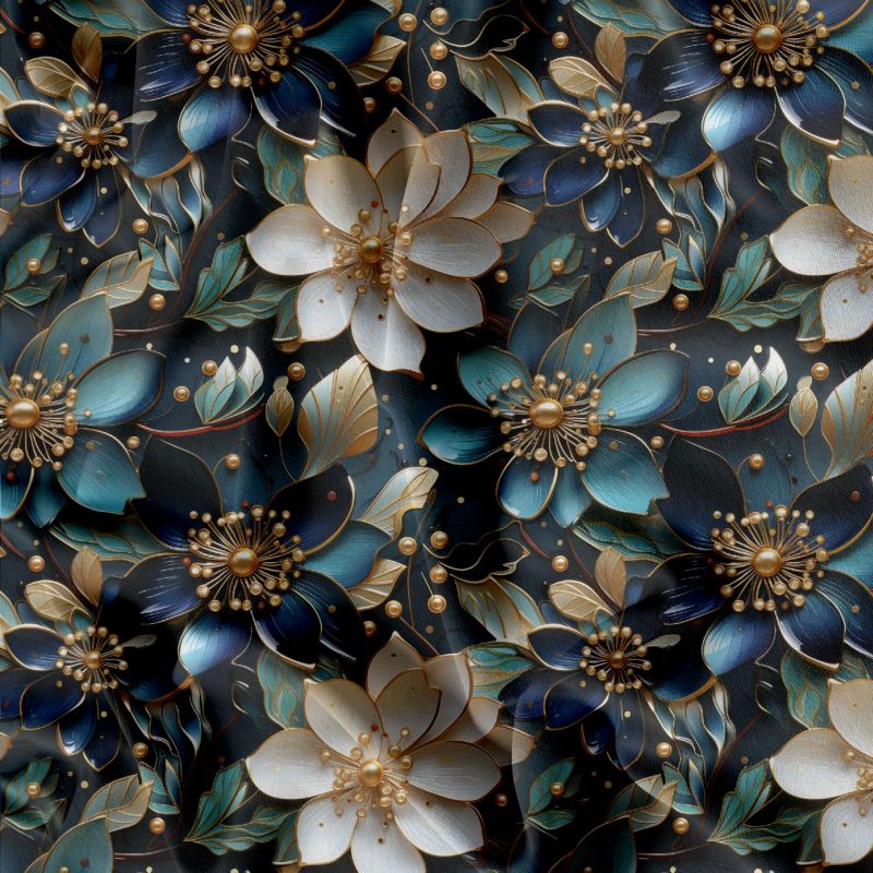 Lotosové květy modré-materiálové varianty mavaga design