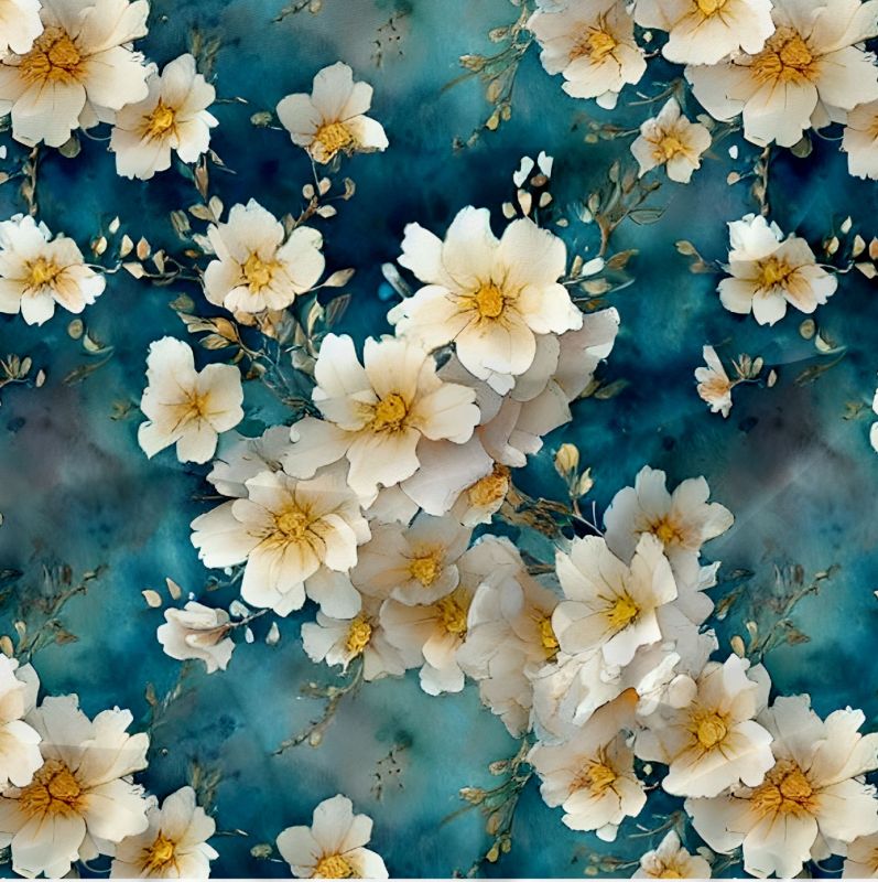 Třešňové květy modré -materiálové varianty mavaga design