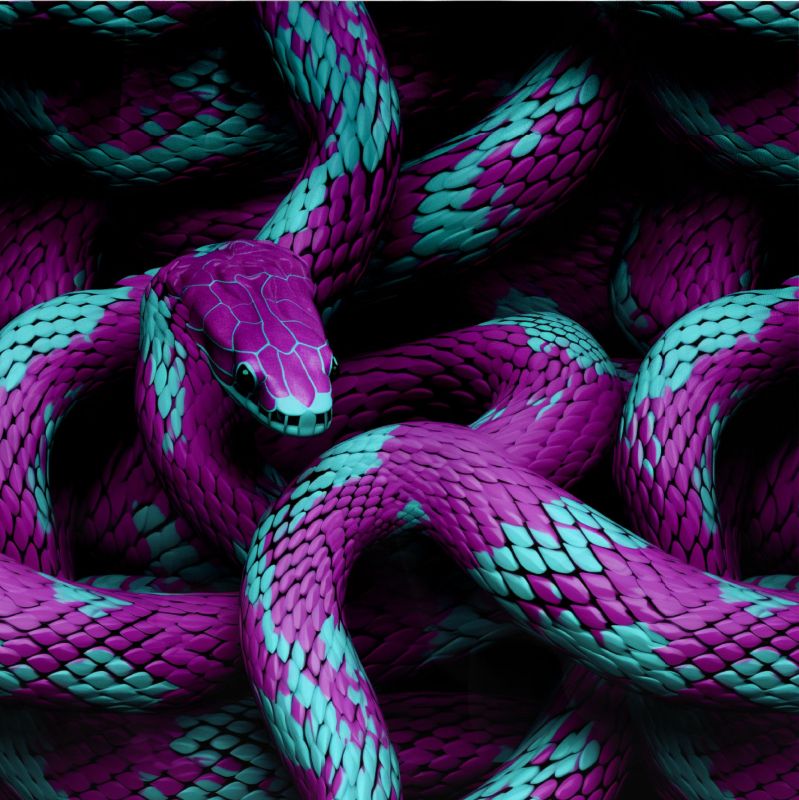 Spletený had fialový- materiálové varianty mavaga design