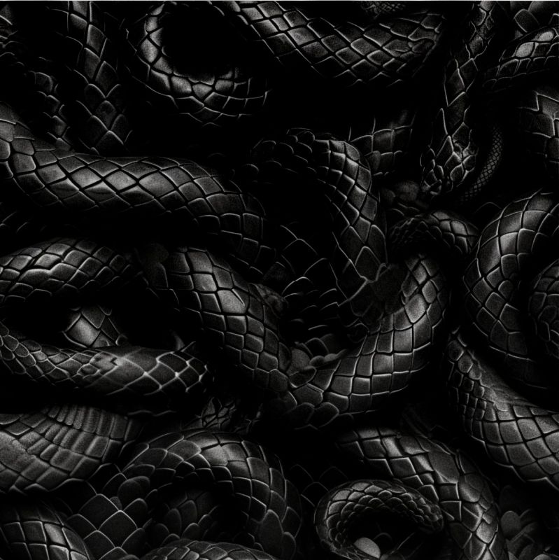 Spletený had 2 černá- materiálové varianty mavaga design