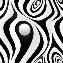 Černobílá optická iluze kulička- materiálové varianty  