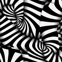Černobílá optická iluze MIX- materiálové varianty   