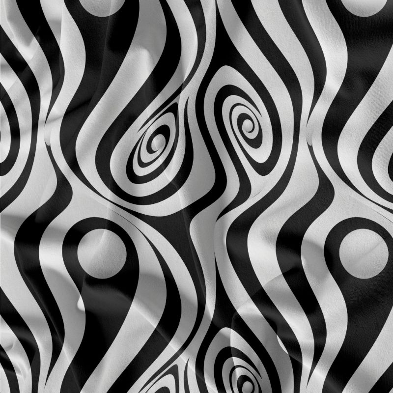 Černobílá optická iluze kulička- materiálové varianty mavaga design