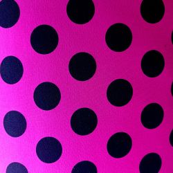 Teplákovina fuksie ( barva 170 ) - velké puntíky 3cm