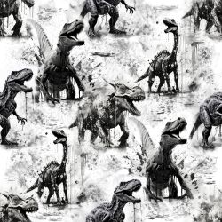 Černobílý dinosaurus- materiálové varianty