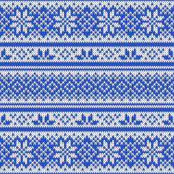 Pletený norský vzor - modrá - materiálové varianty