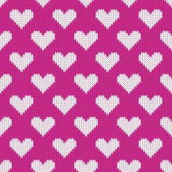 Pletený vzor Srdce - růžová - materiálové varianty