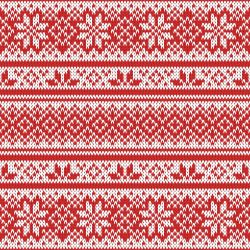 Pletený norský vzor - červená - materiálové varianty