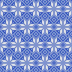 Pletený norský vzor Hvězda - modrá - materiálové varianty