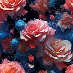 Růže a kapky - materiálové varianty  