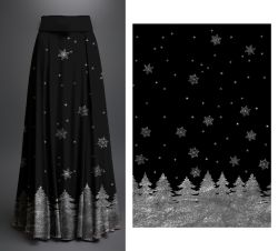 PANEL na šaty / triko/leginy - stříbrné stromy- materiálové varianty mavaga design
