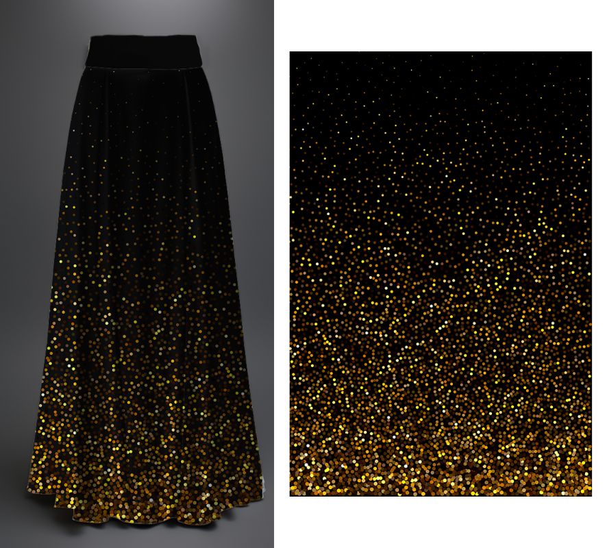 PANEL na šaty / triko/leginy - zlaté glitry- materiálové varianty mavaga design