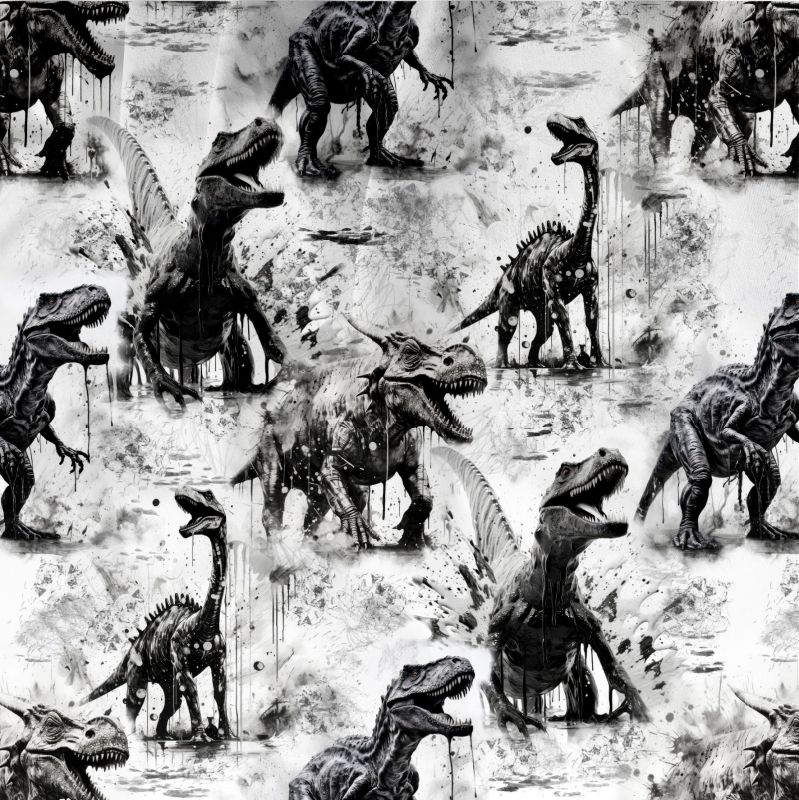 Černobílý dinosaurus- materiálové varianty mavaga design