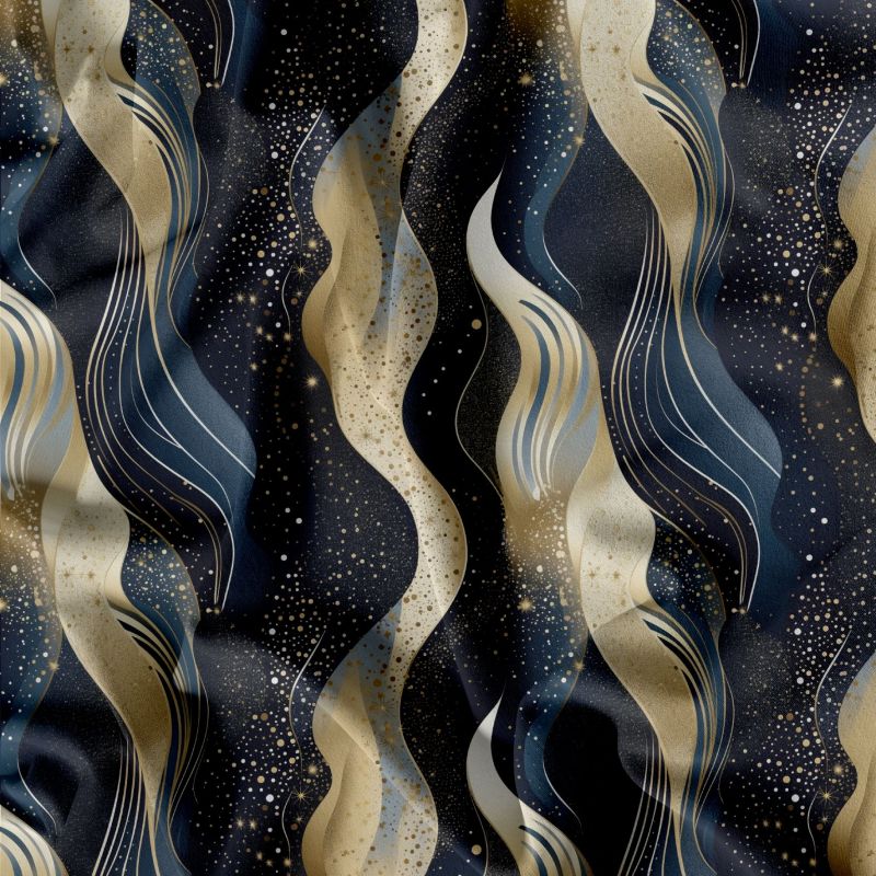 Zlato-modré vlny- materiálové varianty mavaga design