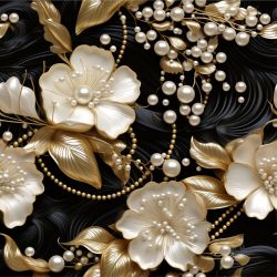 Zlaté květy a perličky - materiálové varianty   