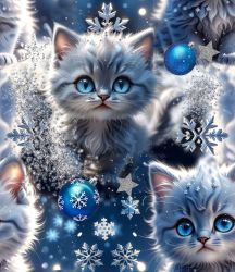 Vánoční koťátka- materiálové varianty   
