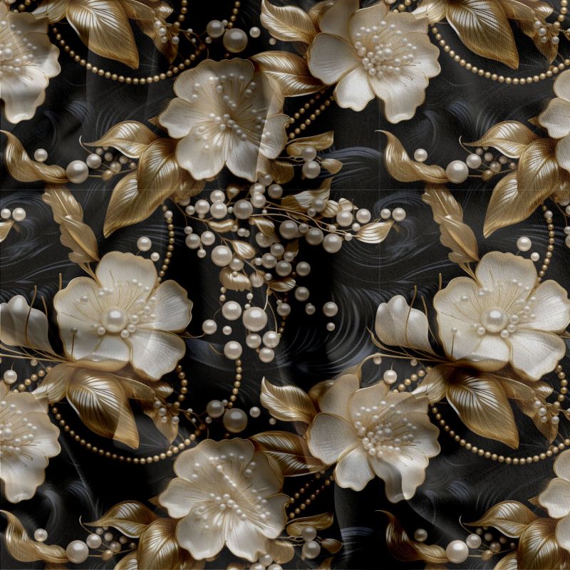 Zlaté květy a perličky - materiálové varianty mavaga design