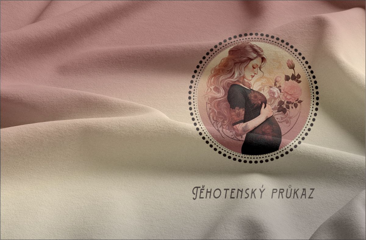 Panel na těhotenský průkaz Žena s růžemi 1ks ČESKÝ VÝROBEK