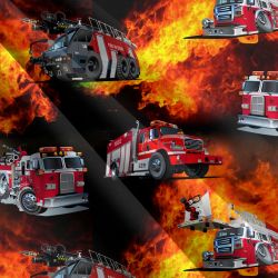 Teplákovina hasiči - výplněk hasiči, bavlněná teplákovina 