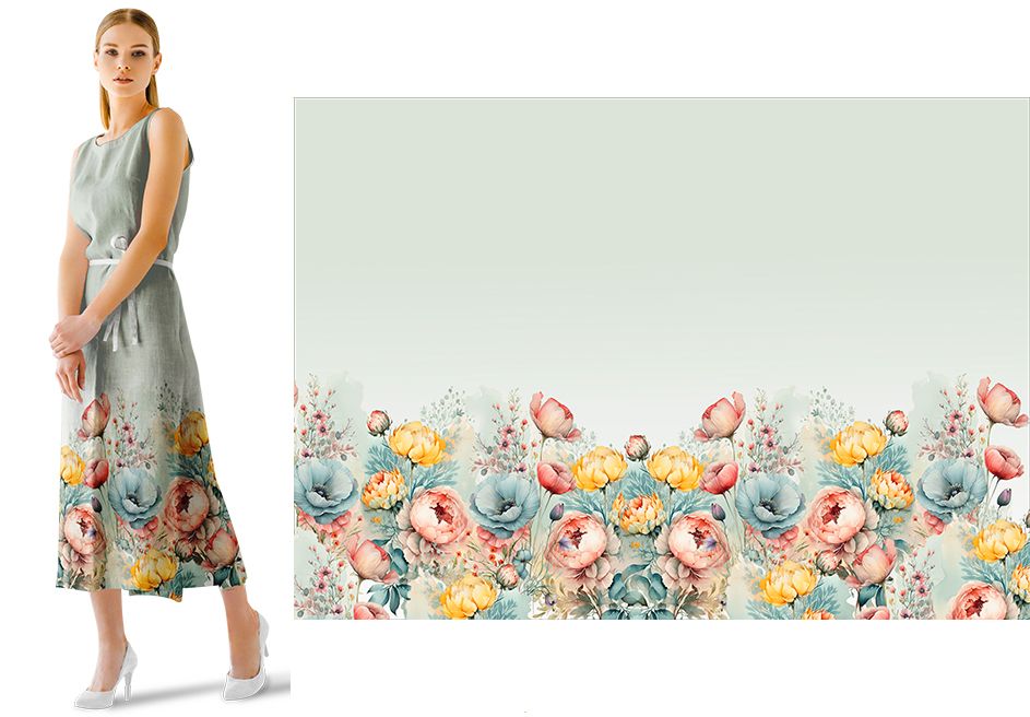 PANEL na šaty / triko/leginy - louka-materiálové varianty mavaga design