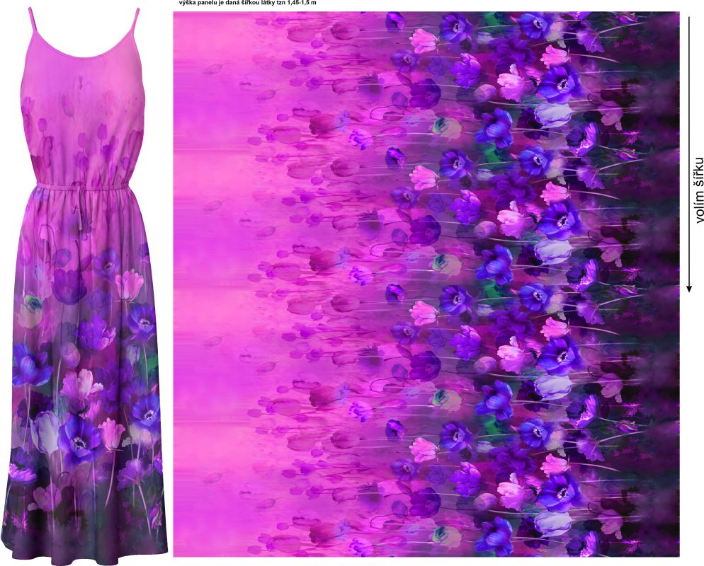 OTOČENÝ PANEL –akvarelové MÁKY fialkové mavaga design
