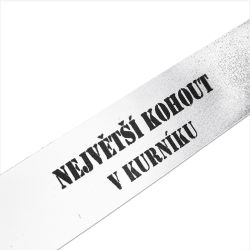 Našívací štítek - "NEJVĚTŠÍ KOHOUT" - varianty - Kohout bílá vyrobeno v EU