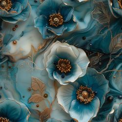 Květy tmavé modré- materiálové varianty  