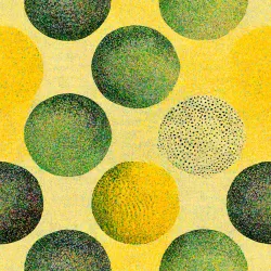 Zeleno žluté retro puntíky - materiálové varianty