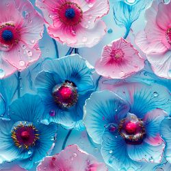 Modrofialkové květy - materiálové varianty  