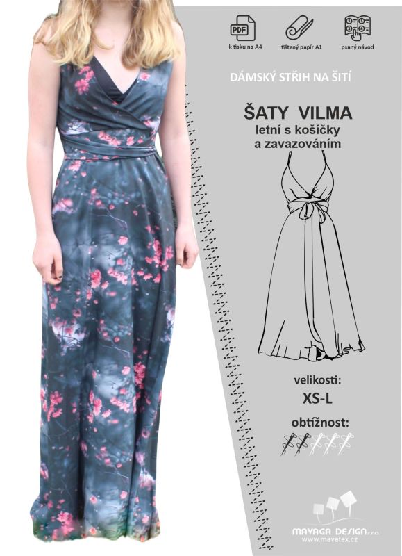 Papírový střih - Dámské šaty Vilma Mavatex