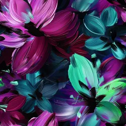 Temperové květy modro-fialové- materiálové varianty  