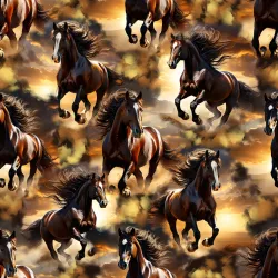 Běžící koně  - materiálové varianty