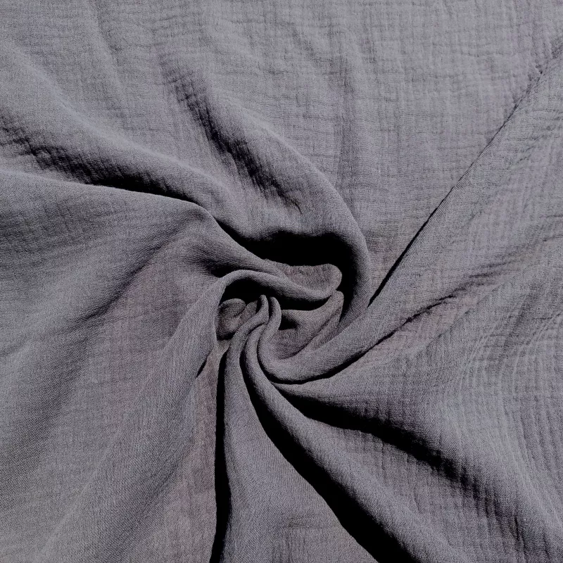 Mušelín ( fáčovina ) šedá- barva 980-dvouvrstvý vyrobeno v EU- atest pro děti bavlna